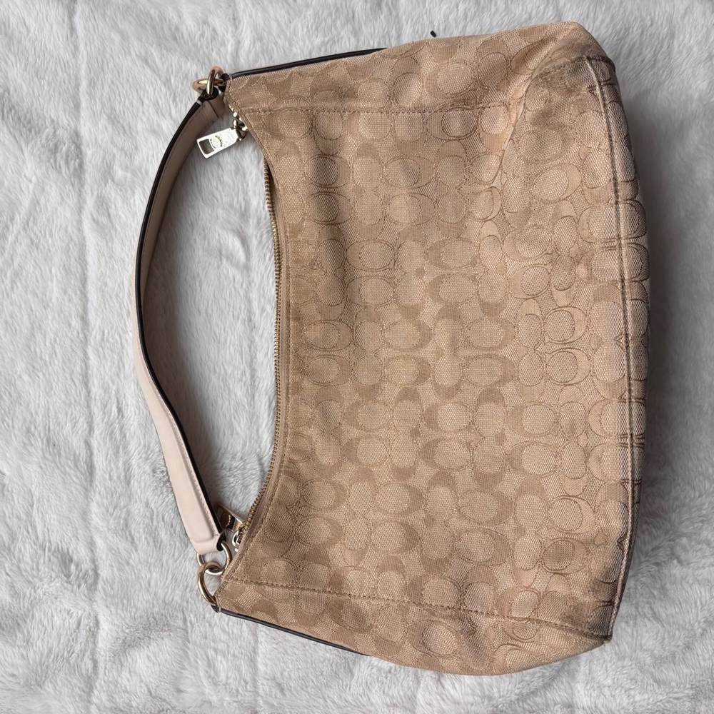Coach Celeste Hobo Bag | Signature Canvas Khaki Beige | F58284 Shoulder Bag - Picture 5 of 8